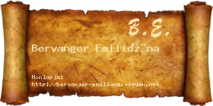 Bervanger Emiliána névjegykártya